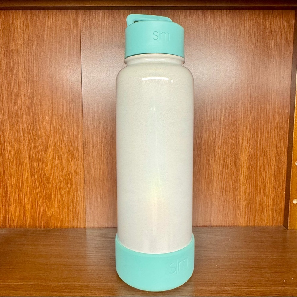 Simple Modern White and Mint Water Bottle